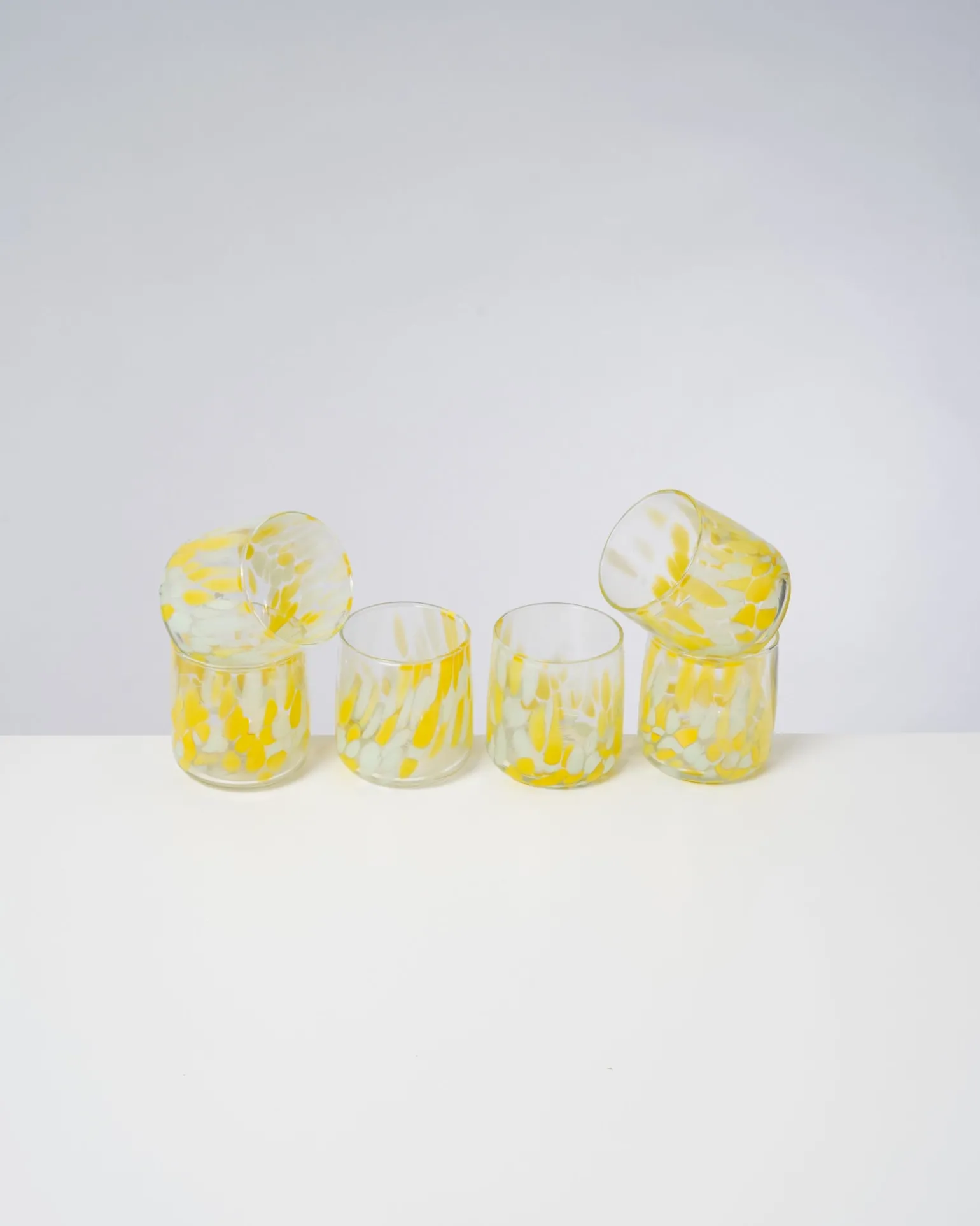 Cheap Motel a Miio Alegria - Set Of 6 Glasses Small Big Drops Yellow gelb