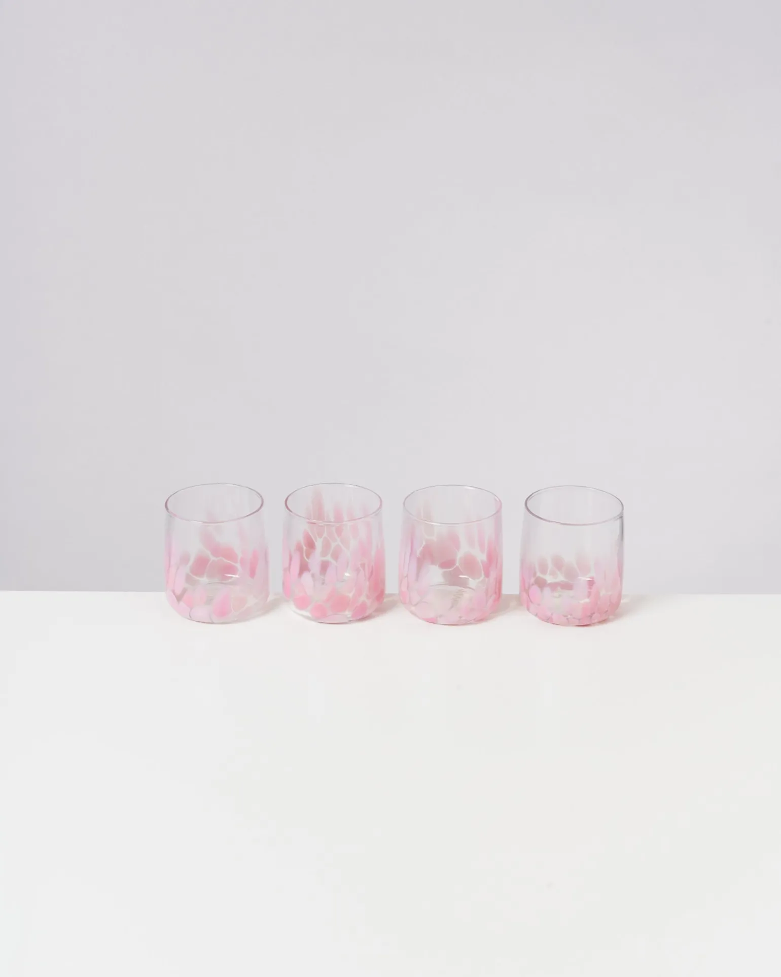 Shop Motel a Miio Alegria - Set Of 4 Glasses Small Big Drops Pink big drops rosa