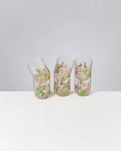 Clearance Motel a Miio Alegria 6er Set Glas Groß drops rosa grün