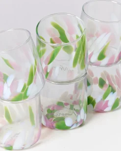 Hot Motel a Miio Alegria 6er Set Glas Klein big drops rosa grün