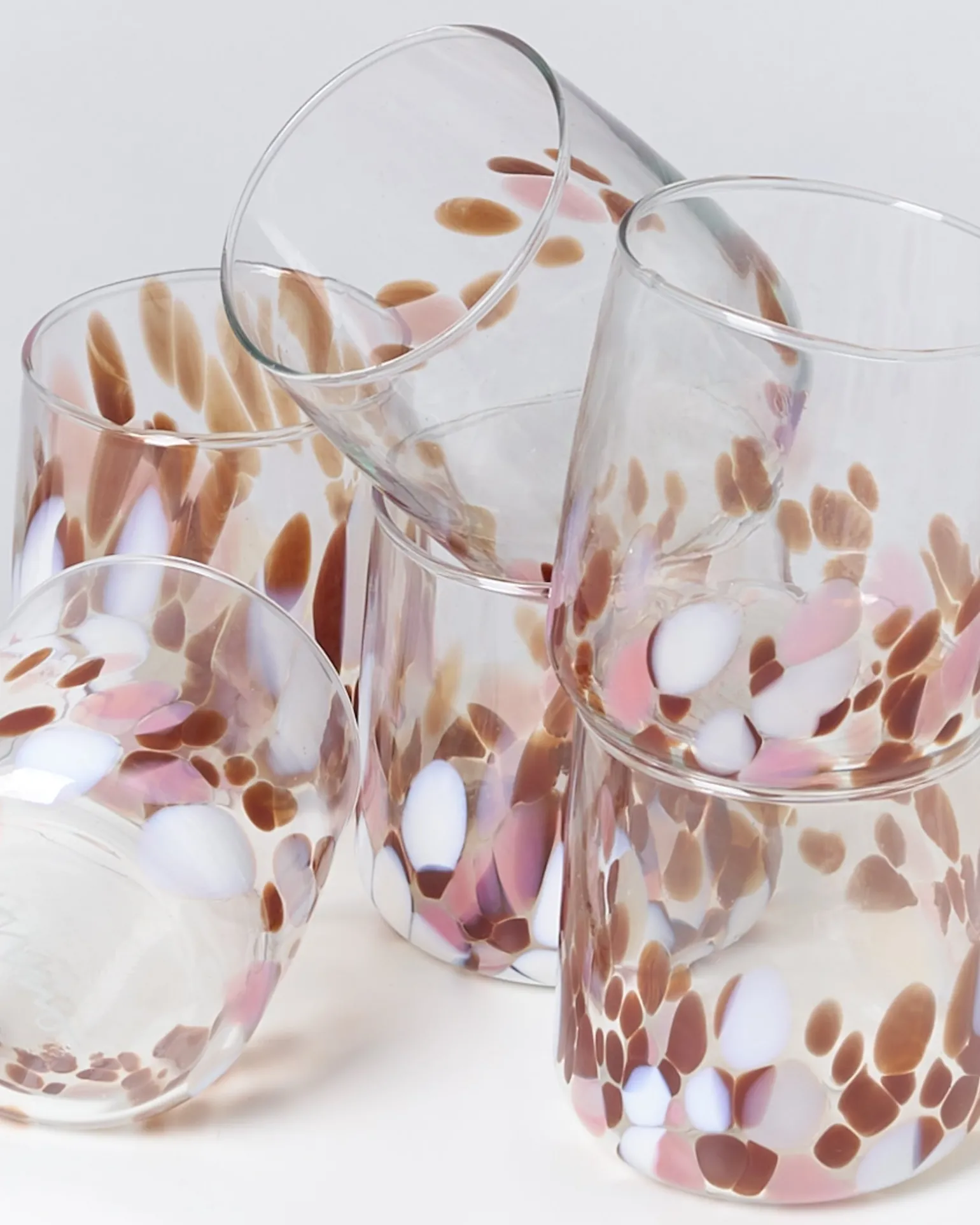 Online Motel a Miio Alegria 6er Set Glas Klein big drops bernstein rosa