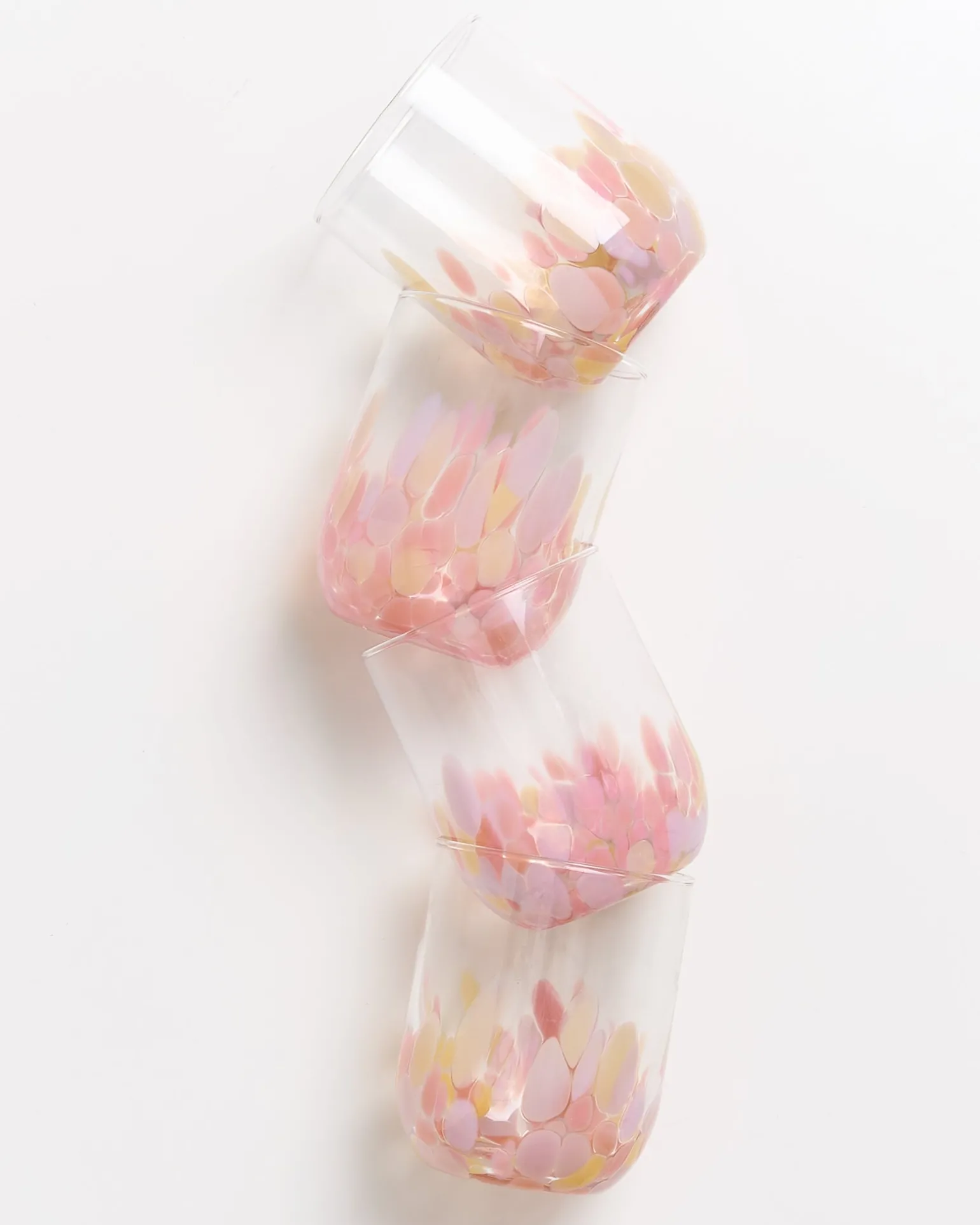 Fashion Motel a Miio Alegria Set Of 4 Glass Large drops pink sand