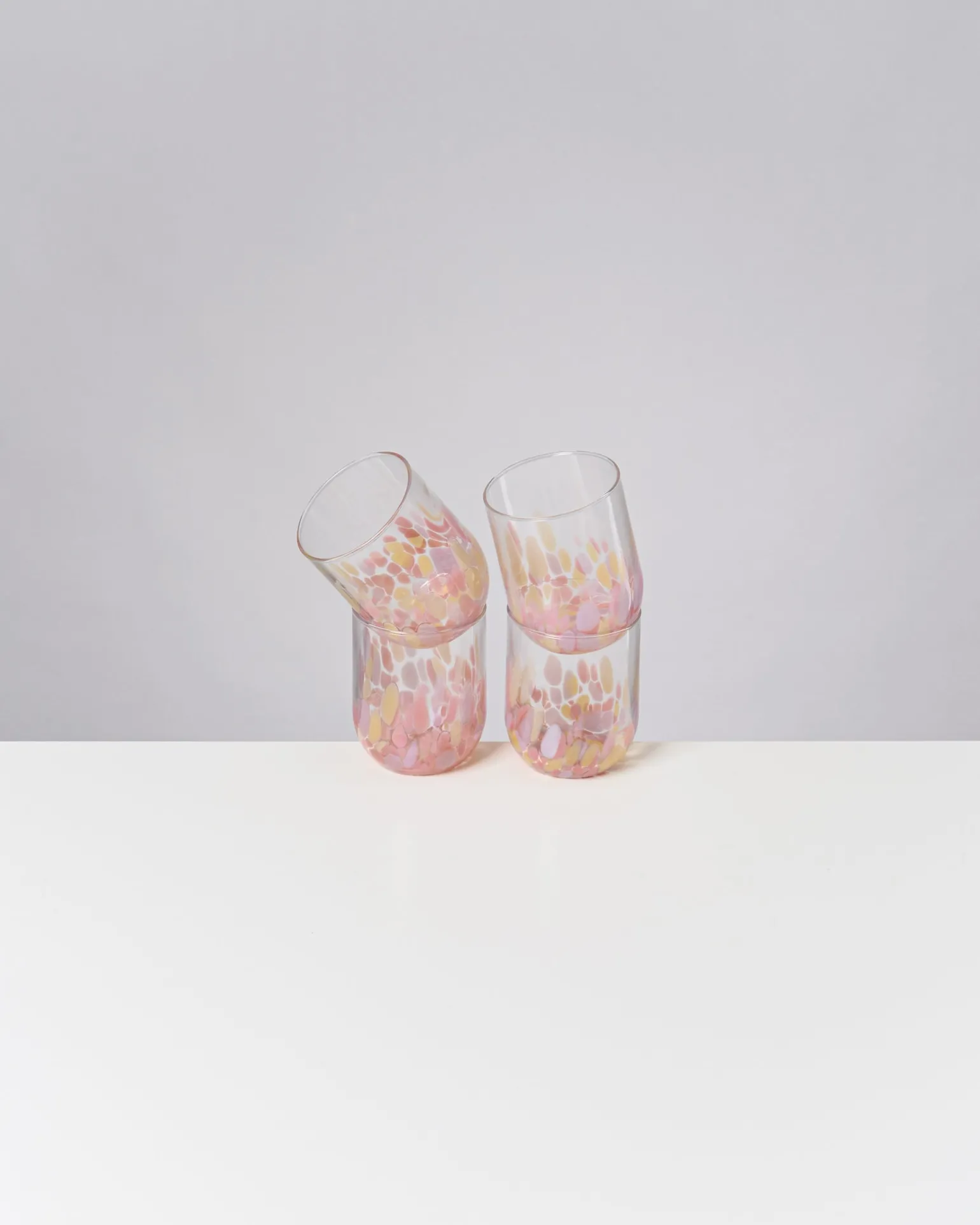 Fashion Motel a Miio Alegria Set Of 4 Glass Large drops pink sand