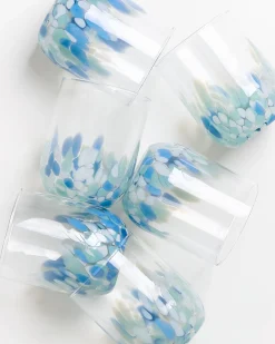 Cheap Motel a Miio Alegria Set Of 6 Glass Large drops blue white