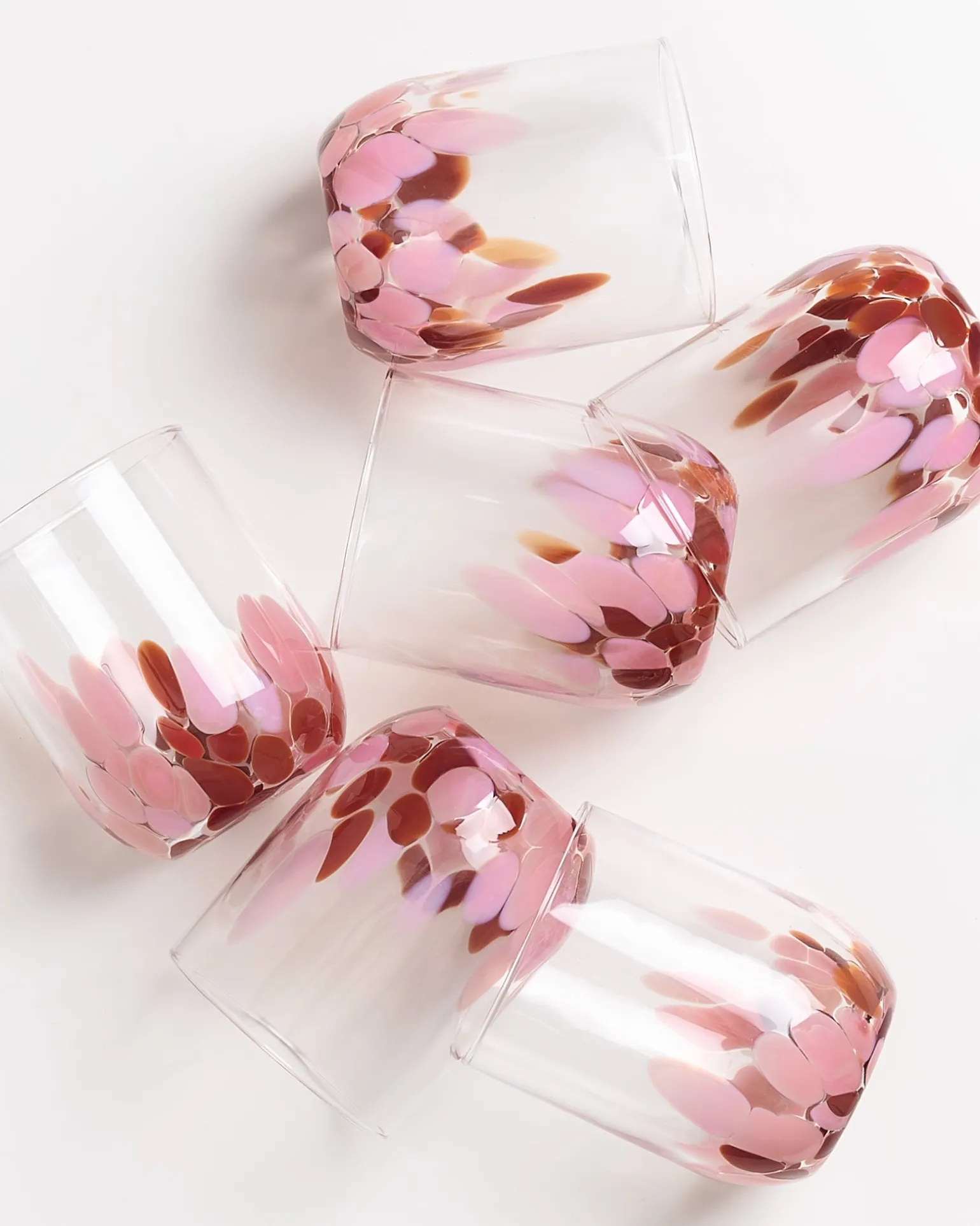 Shop Motel a Miio Alegria Set Of 6 Glass Large drops amber pink