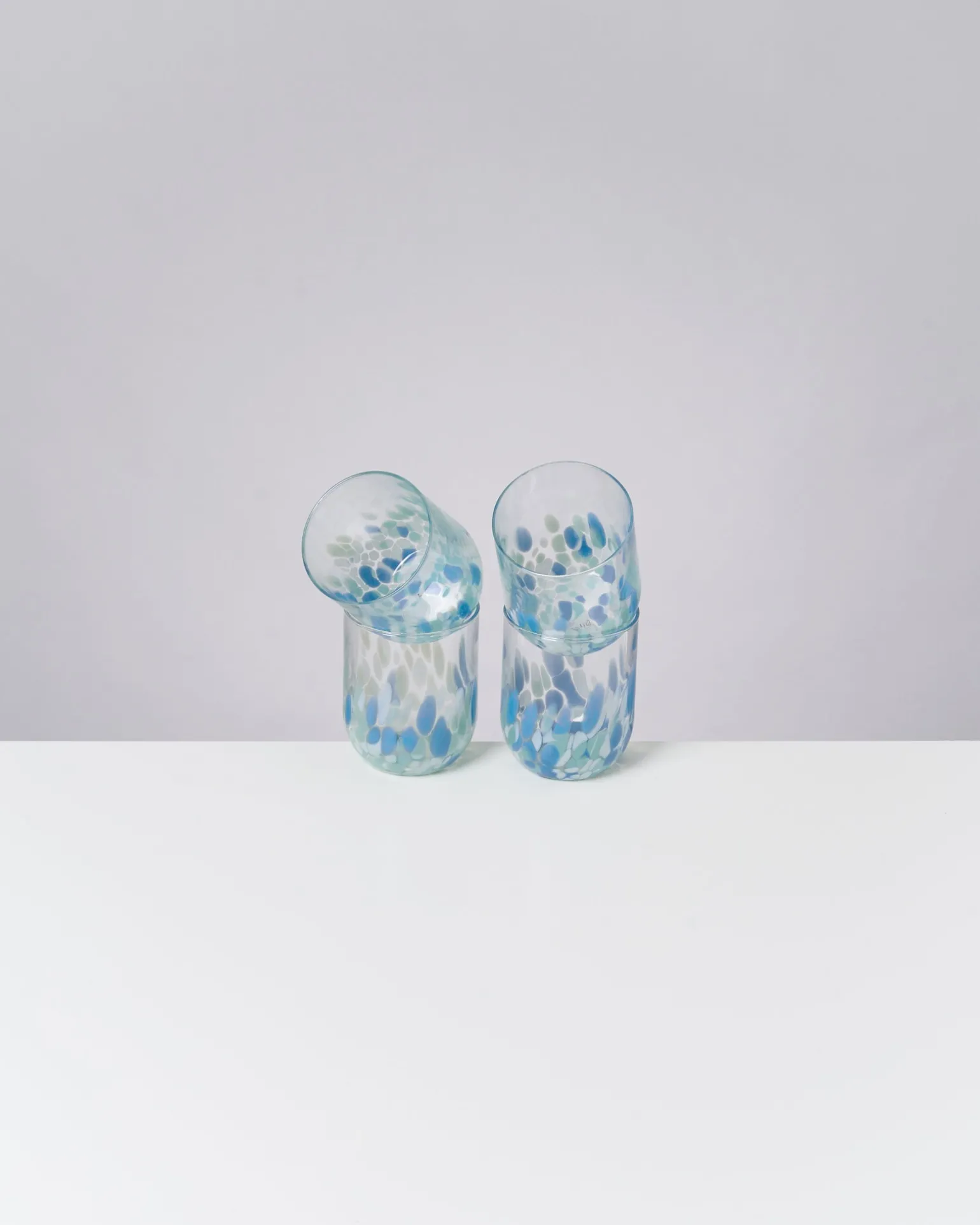 Online Motel a Miio Alegria Set Of 4 Glass Large drops blue white