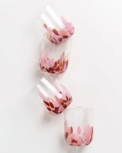Cheap Motel a Miio Alegria Set Of 4 Glass Large drops amber pink
