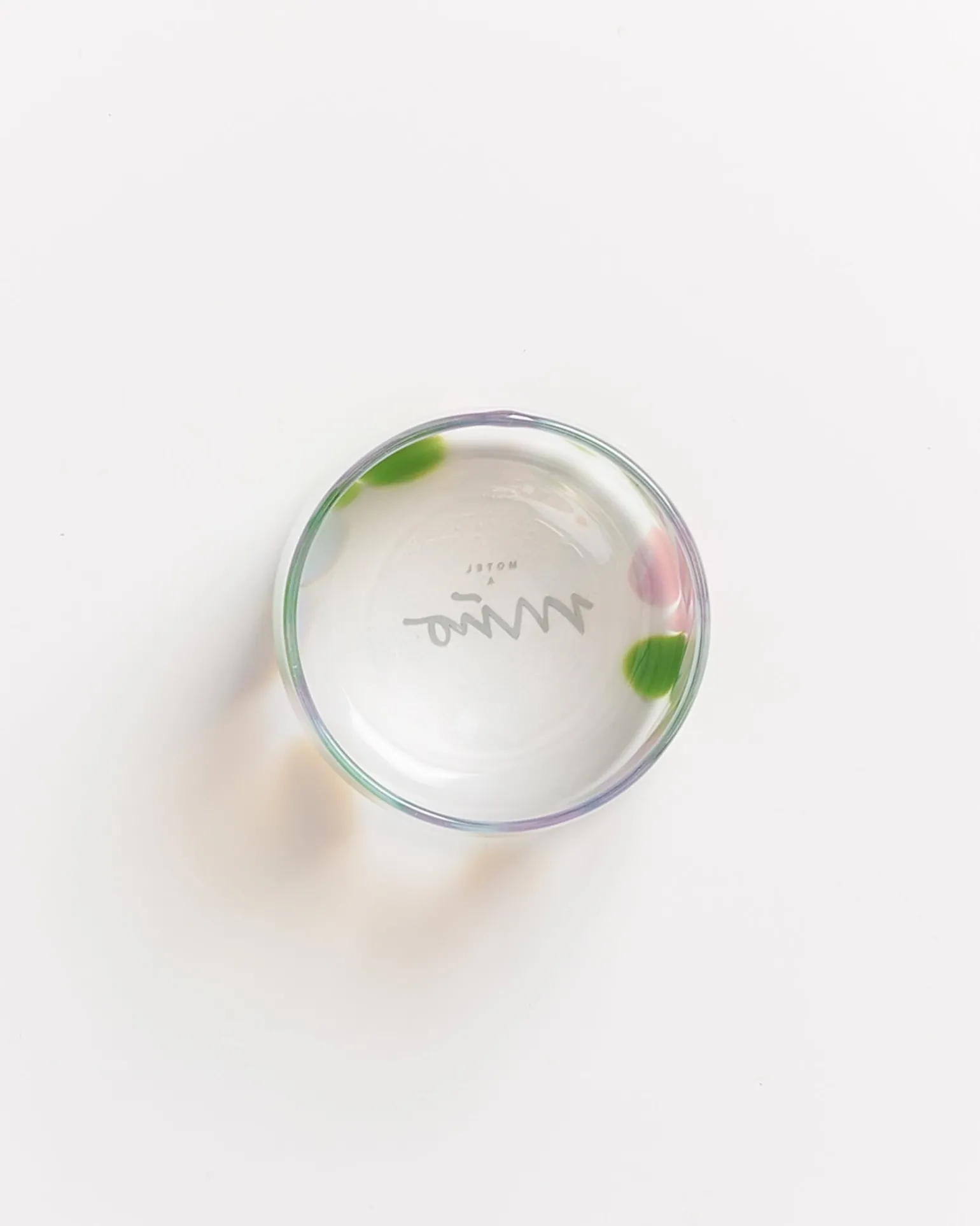 Discount Motel a Miio Alegria Set Of 4 Glasses Small big drops pink green