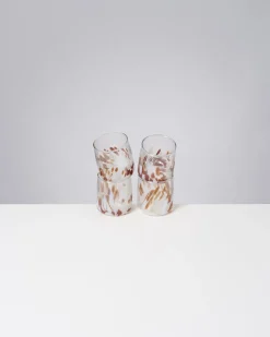 Cheap Motel a Miio Alegria Set Of 4 Glasses Small big drops amber sand