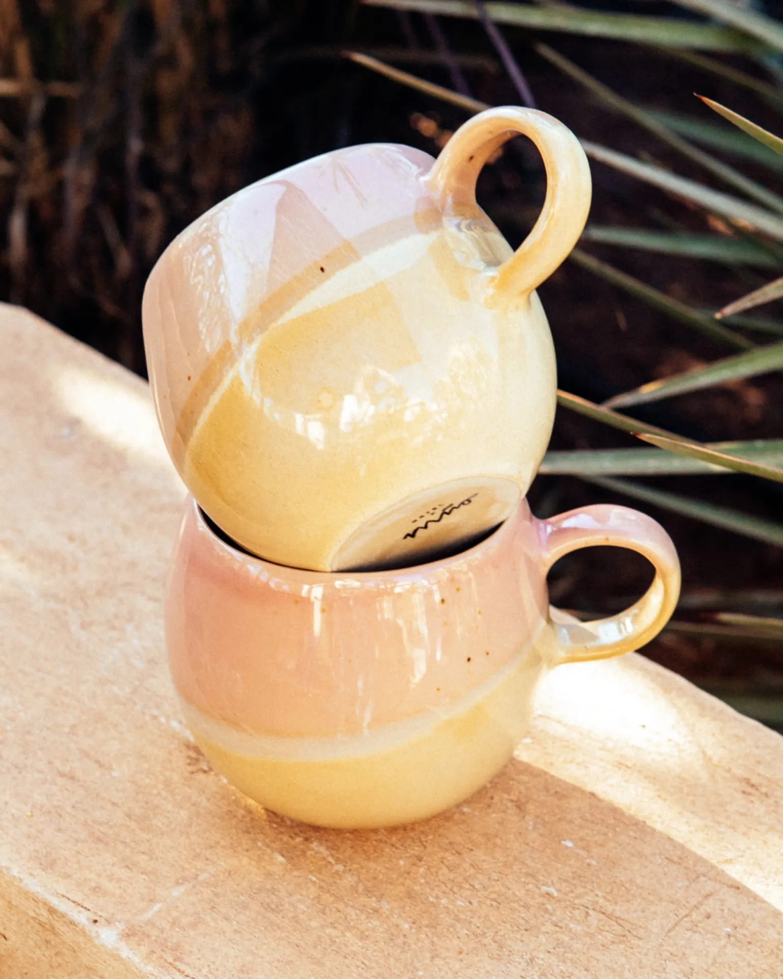 Online Motel a Miio Bica - Set Of 6 Mugs Big Pink, Cream pink cream