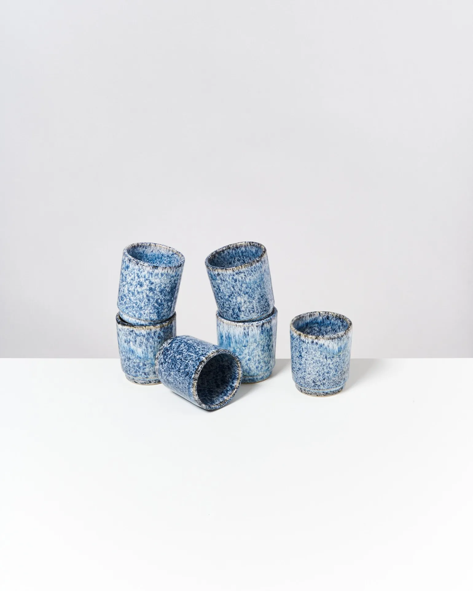 Hot Motel a Miio Cordoama - Set Of 6 Cups Small Blue Speckled speckled blue