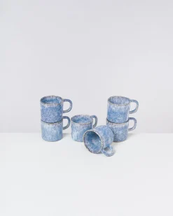 Sale Motel a Miio Cordoama - Set Of 6 Mugs Small Blue Speckled speckled blue