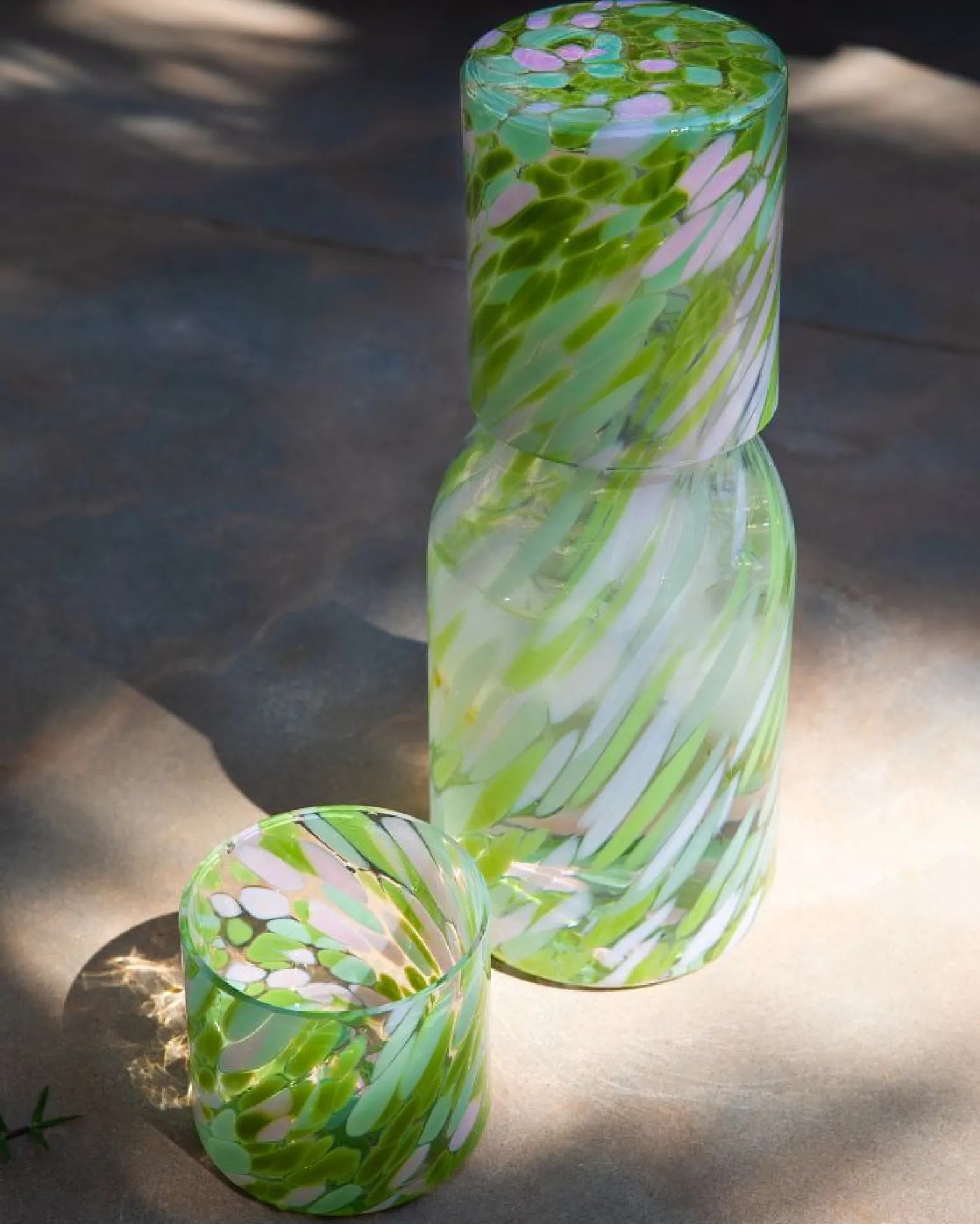 Clearance Motel a Miio Joia - Glass Small Drops Green Pink grün rosa