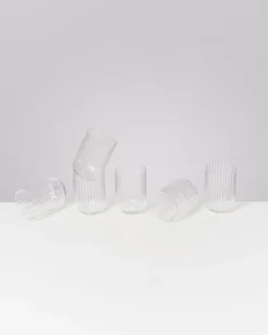 Outlet Motel a Miio Joia - Set Of 6 Glasses Riffled Classic transparent