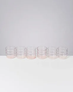 New Motel a Miio Joia 6er Set Glas Bubble pink opal