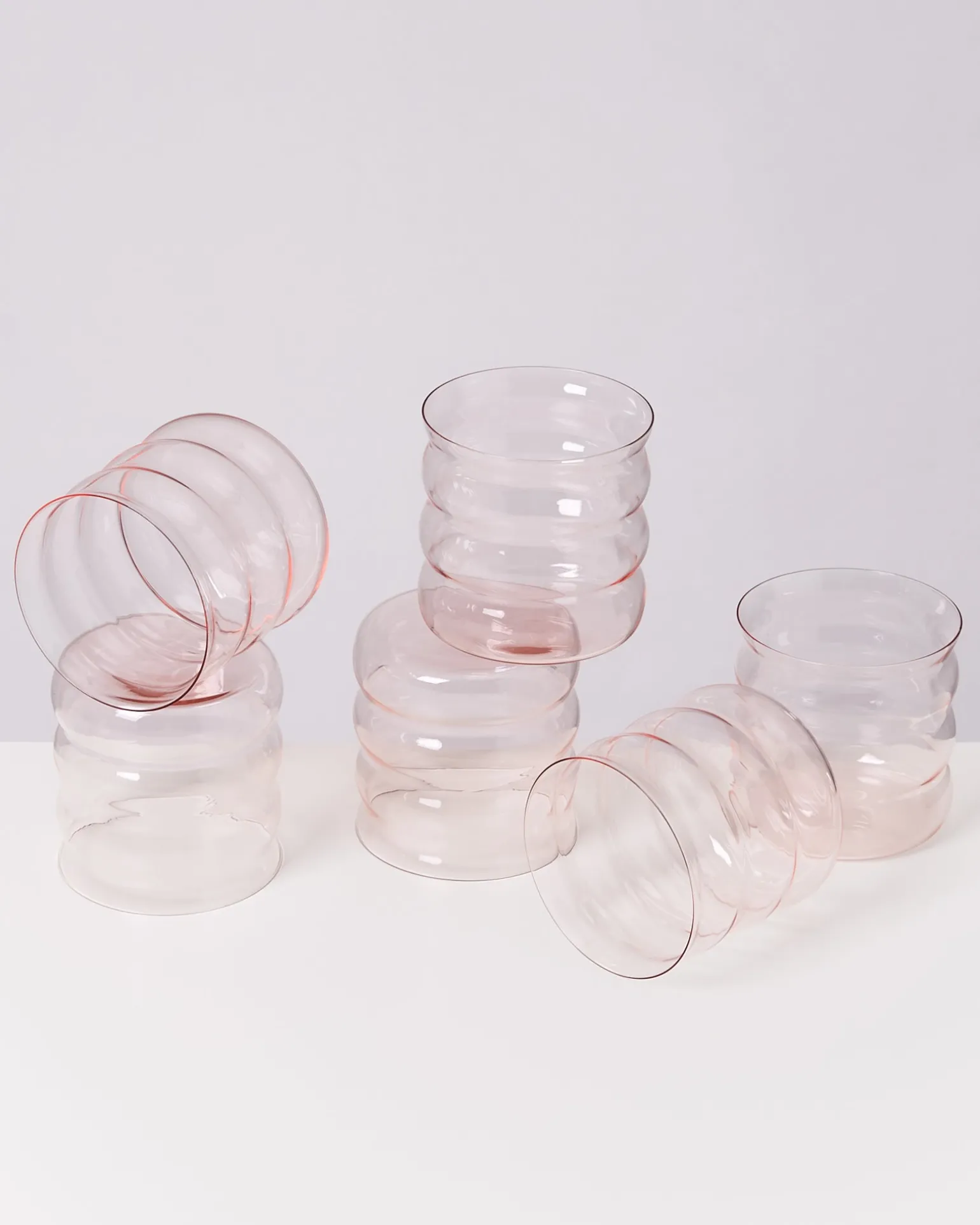 New Motel a Miio Joia 6er Set Glas Bubble pink opal