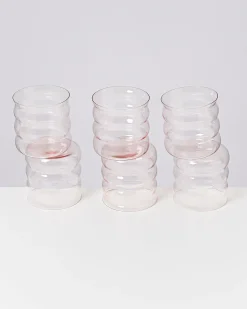 New Motel a Miio Joia 6er Set Glas Bubble pink opal