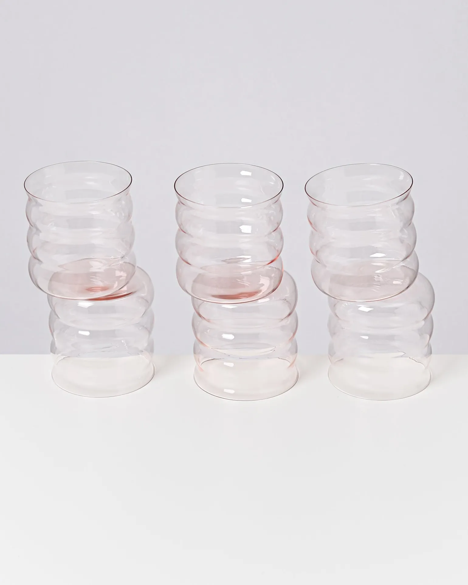 New Motel a Miio Joia 6er Set Glas Bubble pink opal