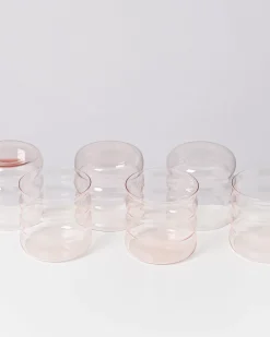 New Motel a Miio Joia 6er Set Glas Bubble pink opal