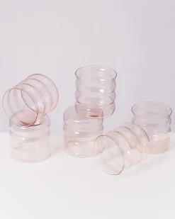 New Motel a Miio Joia 6er Set Glas Bubble pink opal