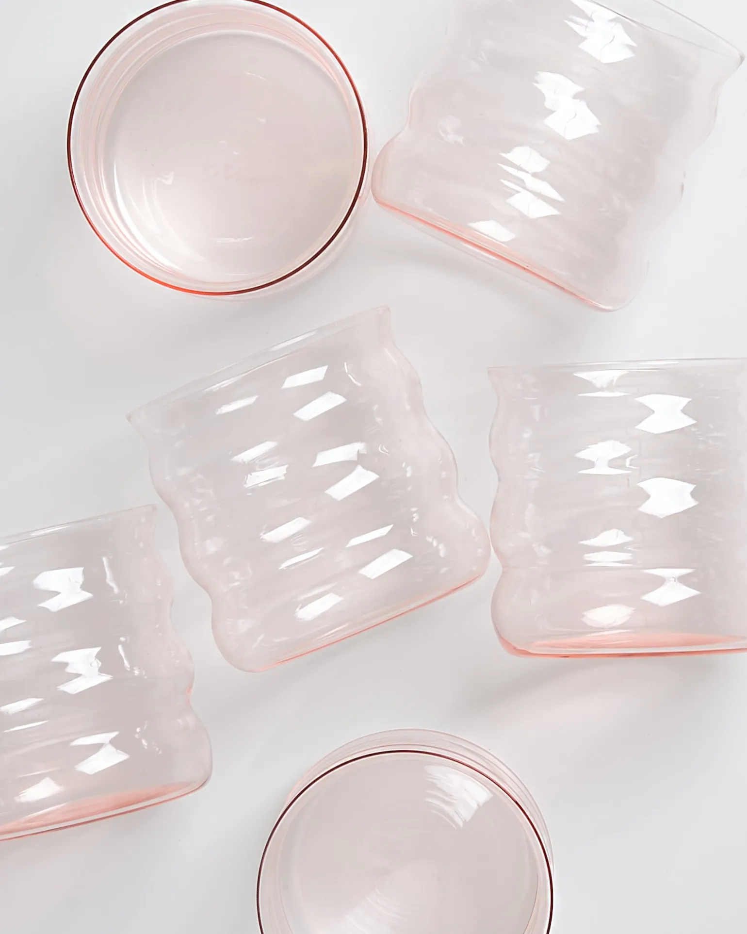 New Motel a Miio Joia 6er Set Glas Bubble pink opal