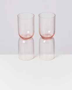 Fashion Motel a Miio Joia 4er Set Glas Riffled pink opal