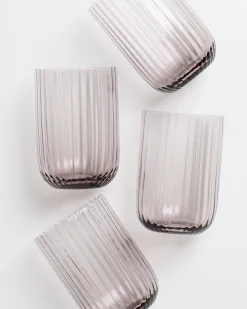 Discount Motel a Miio Joia 4er Set Glas Riffled amethist