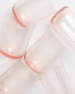 Sale Motel a Miio Joia 6er Set Glas Riffled pink opal