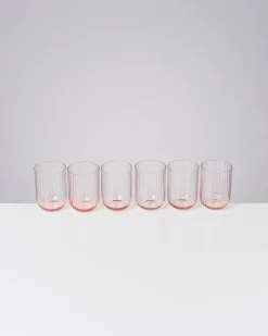 Sale Motel a Miio Joia 6er Set Glas Riffled pink opal