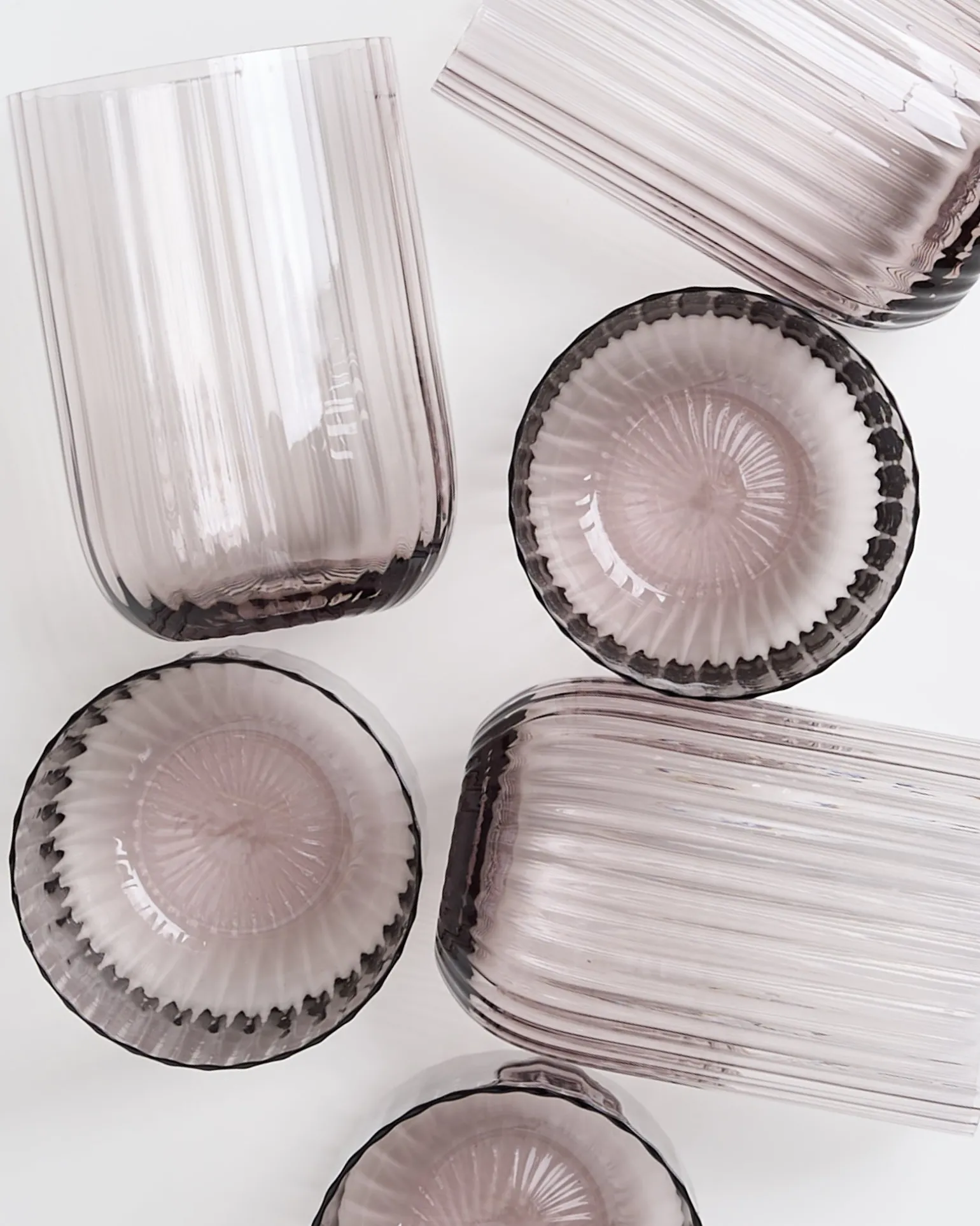 Sale Motel a Miio Joia 6er Set Glas Riffled amethist