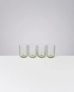 Store Motel a Miio Joia 4er Set Glas Riffled smaragd