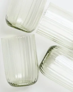 Store Motel a Miio Joia 4er Set Glas Riffled smaragd