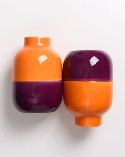 New Motel a Miio Nuno Vase M Orange Darklilac orange dunkellila