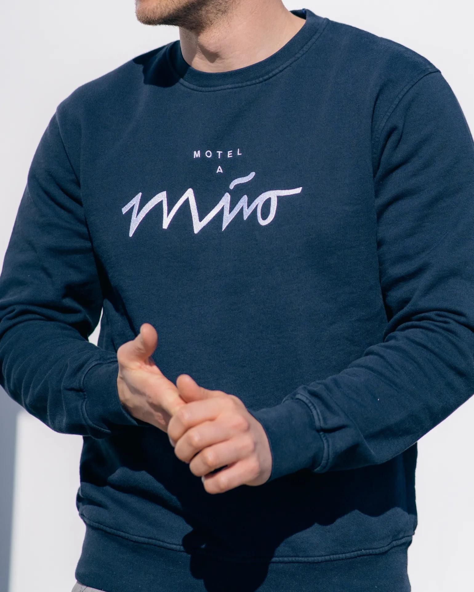 Cheap Motel a Miio Sweatshirt Men Navy White navy weiß